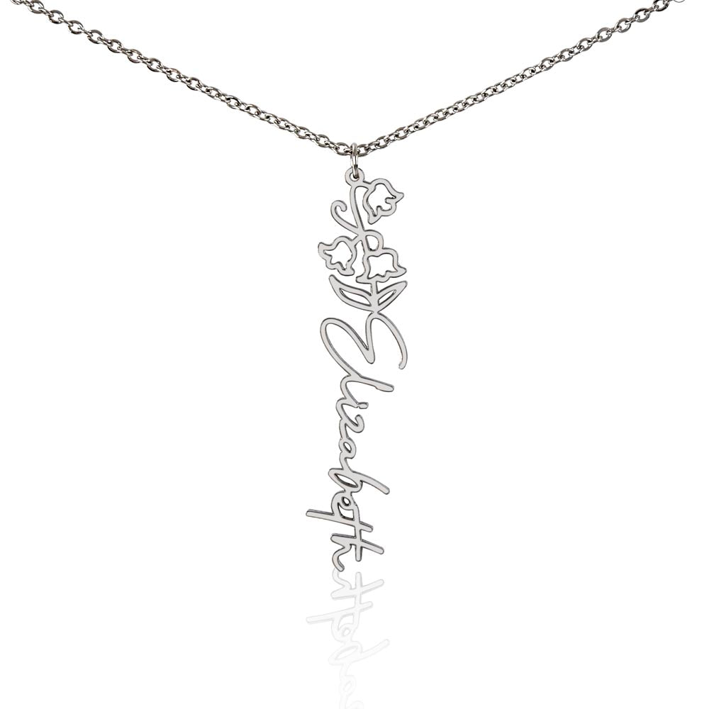 Elegant Flower Name Necklace – Personalized Family Jewelry
