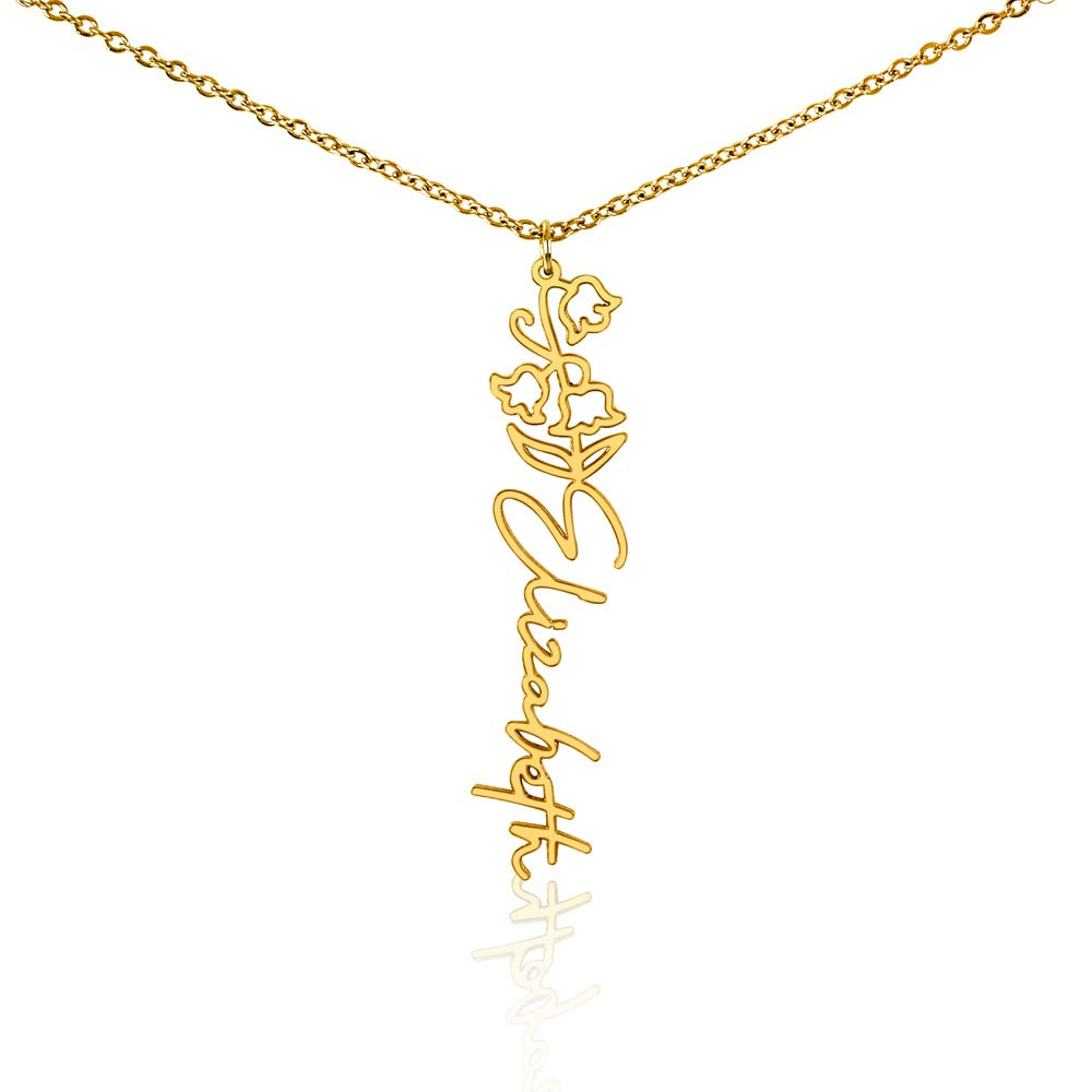 Elegant Flower Name Necklace – Personalized Family Jewelry