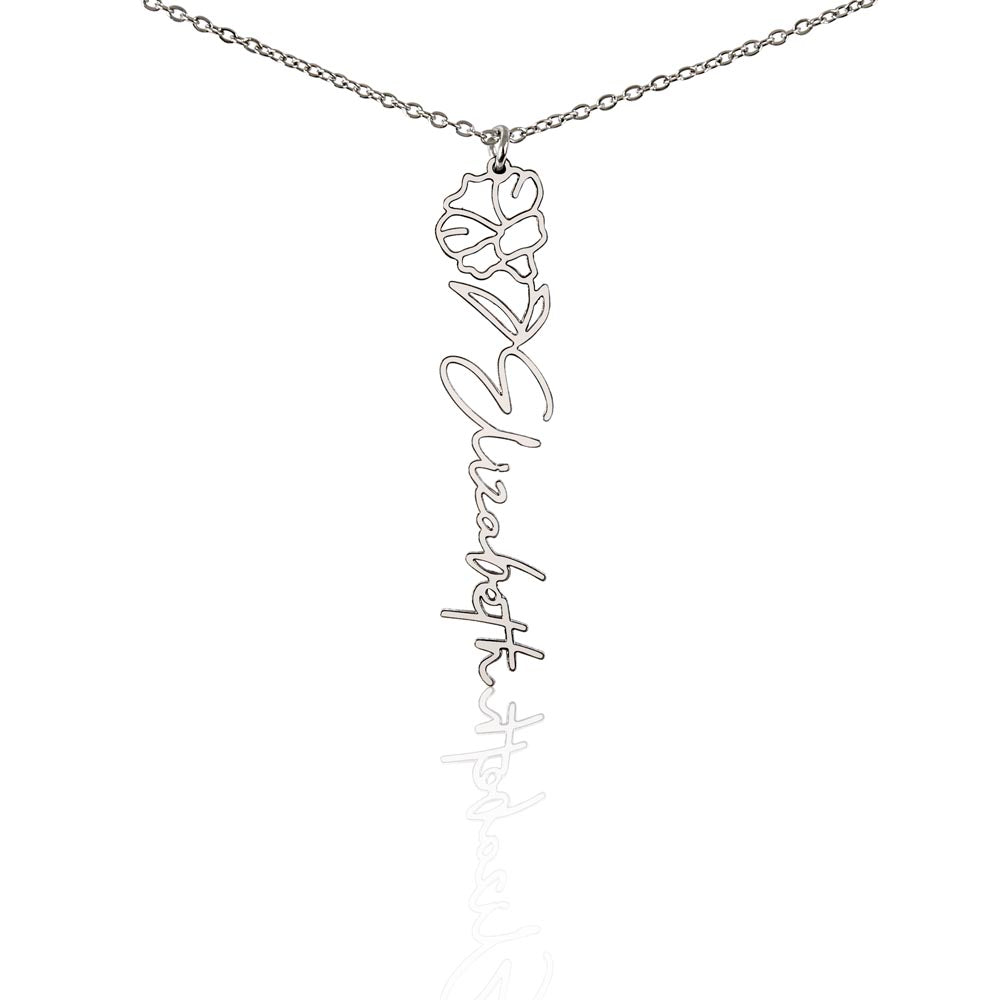 Elegant Flower Name Necklace – Personalized Family Jewelry