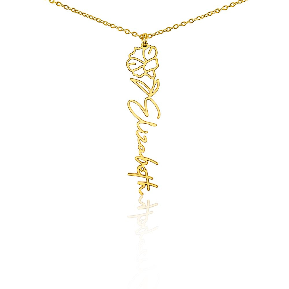 Elegant Flower Name Necklace – Personalized Family Jewelry