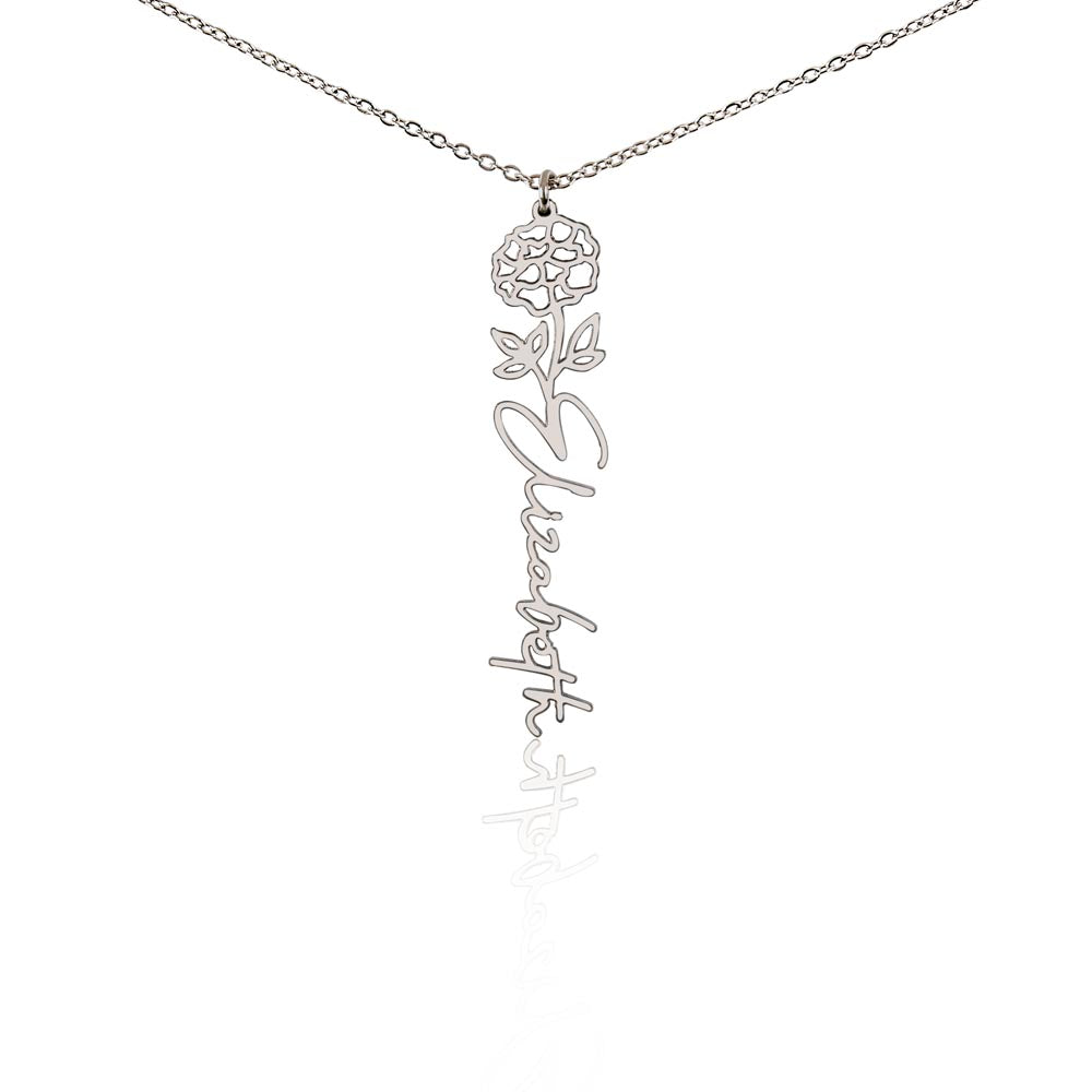 Elegant Flower Name Necklace – Personalized Family Jewelry