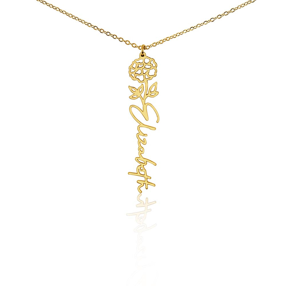 Elegant Flower Name Necklace – Personalized Family Jewelry