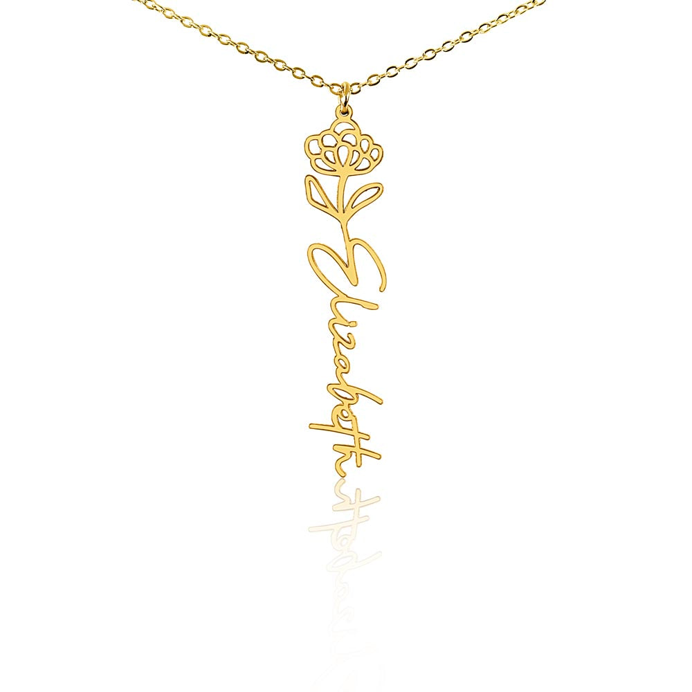 Elegant Flower Name Necklace – Personalized Family Jewelry