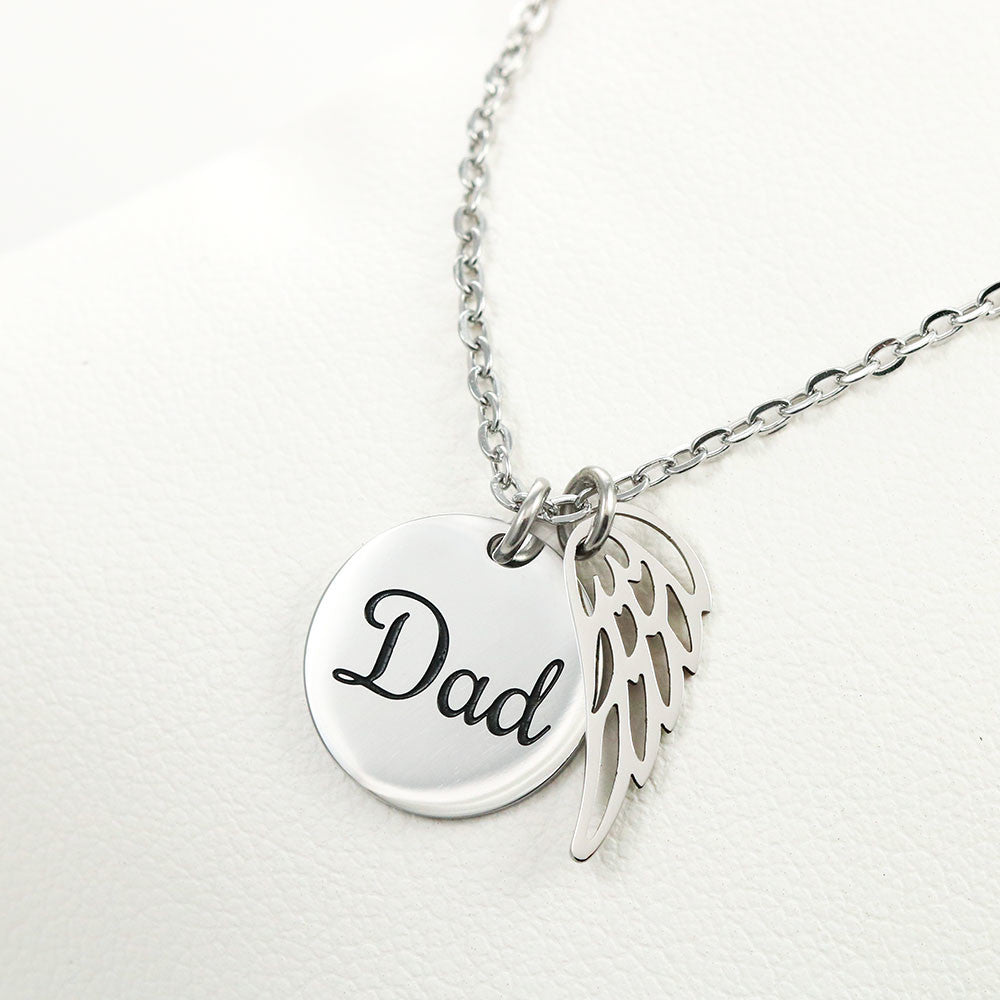 Daughter Memorial Necklace from Mum – Angel Wing Dad Remembrance Gift