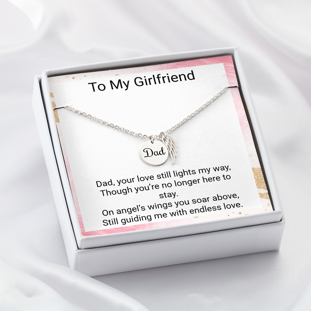 Remembrance Necklace for Dad – Angel Wing Keepsake Gift for Girlfriend