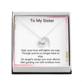 Memorial Necklace for Sister – Dad Angel Wing Remembrance Gift