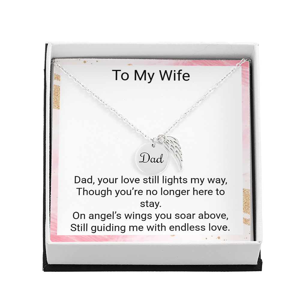 In Loving Memory of Dad – Angel Wing Memorial Necklace