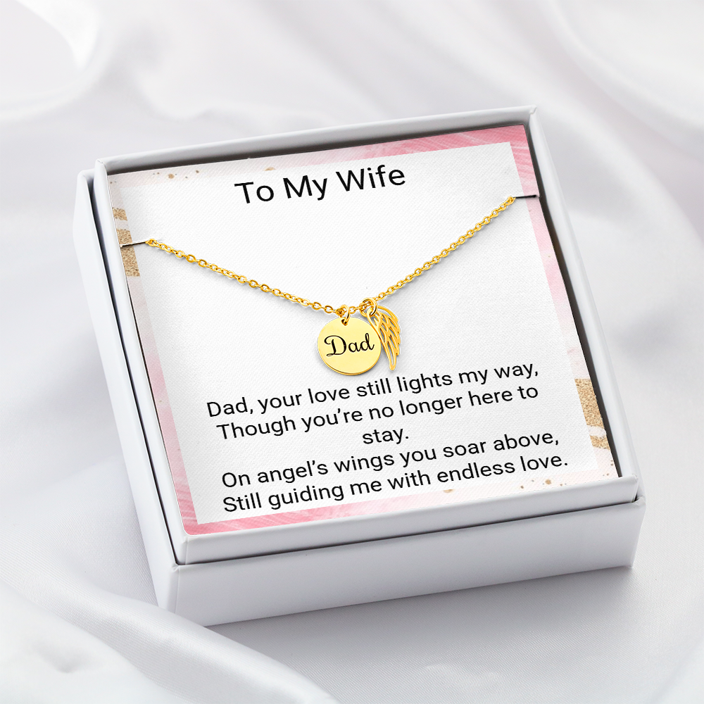 In Loving Memory of Dad – Angel Wing Memorial Necklace