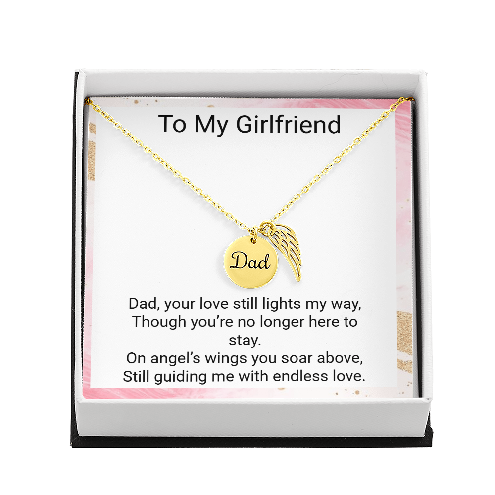 Remembrance Necklace for Dad – Angel Wing Keepsake Gift for Girlfriend