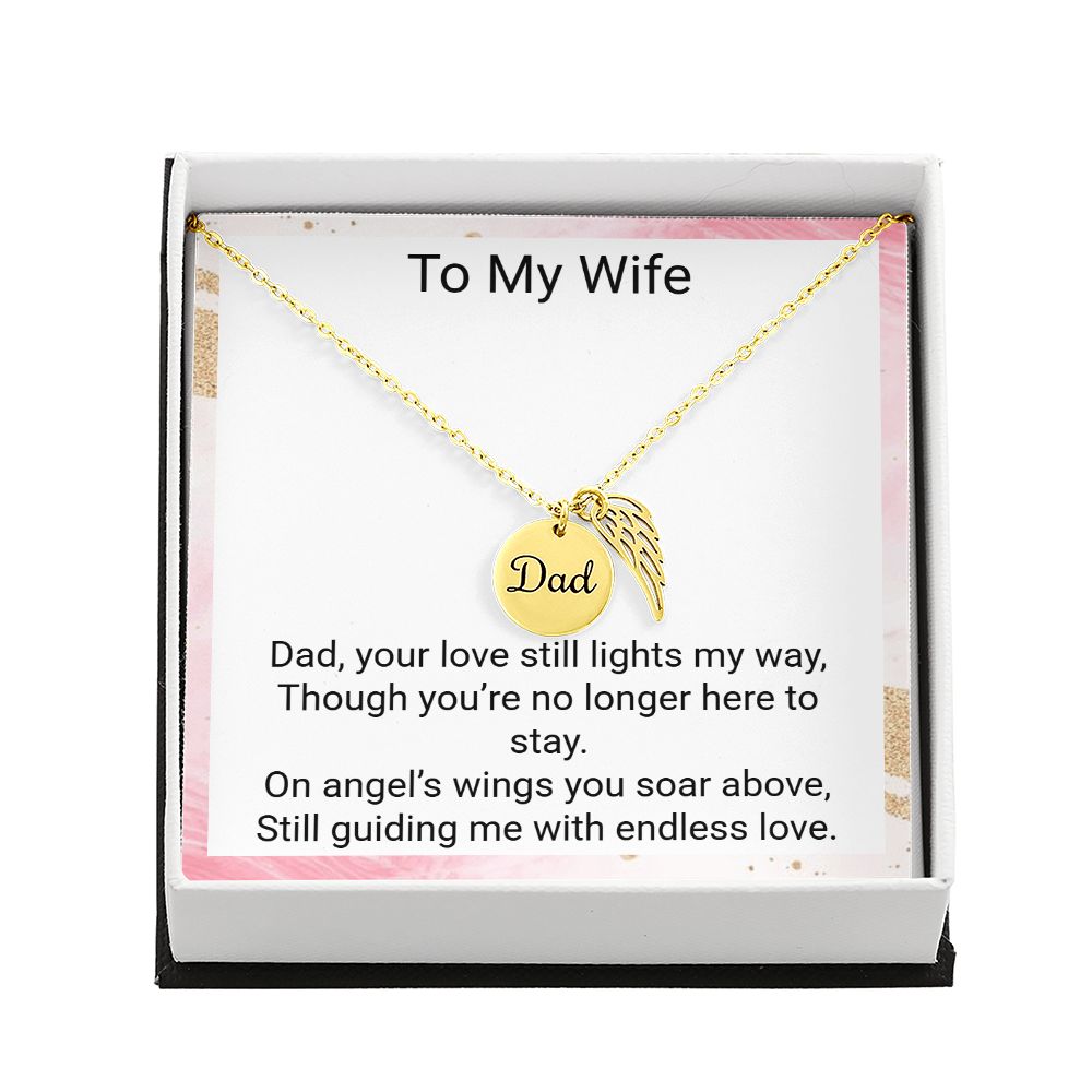 In Loving Memory of Dad – Angel Wing Memorial Necklace
