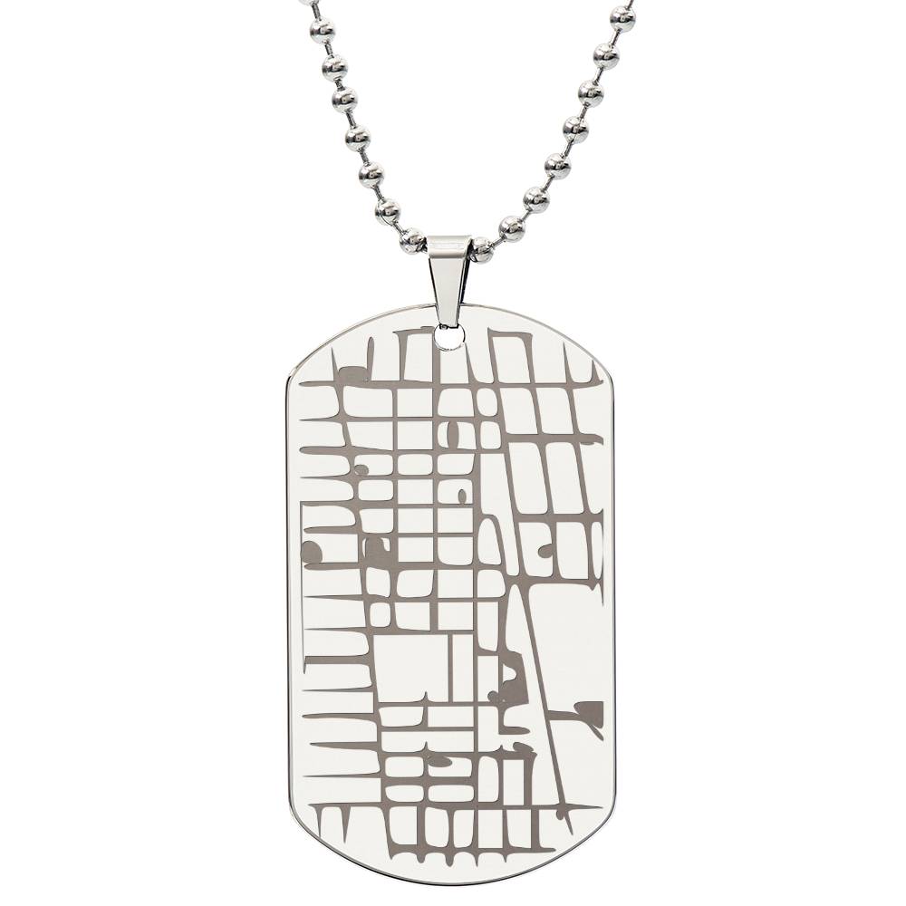 Custom Engraved Map Dog Tag – Meaningful Gift for Him