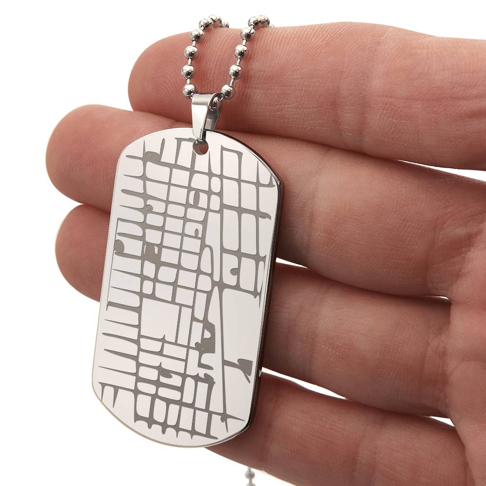 Custom Engraved Map Dog Tag – Meaningful Gift for Him