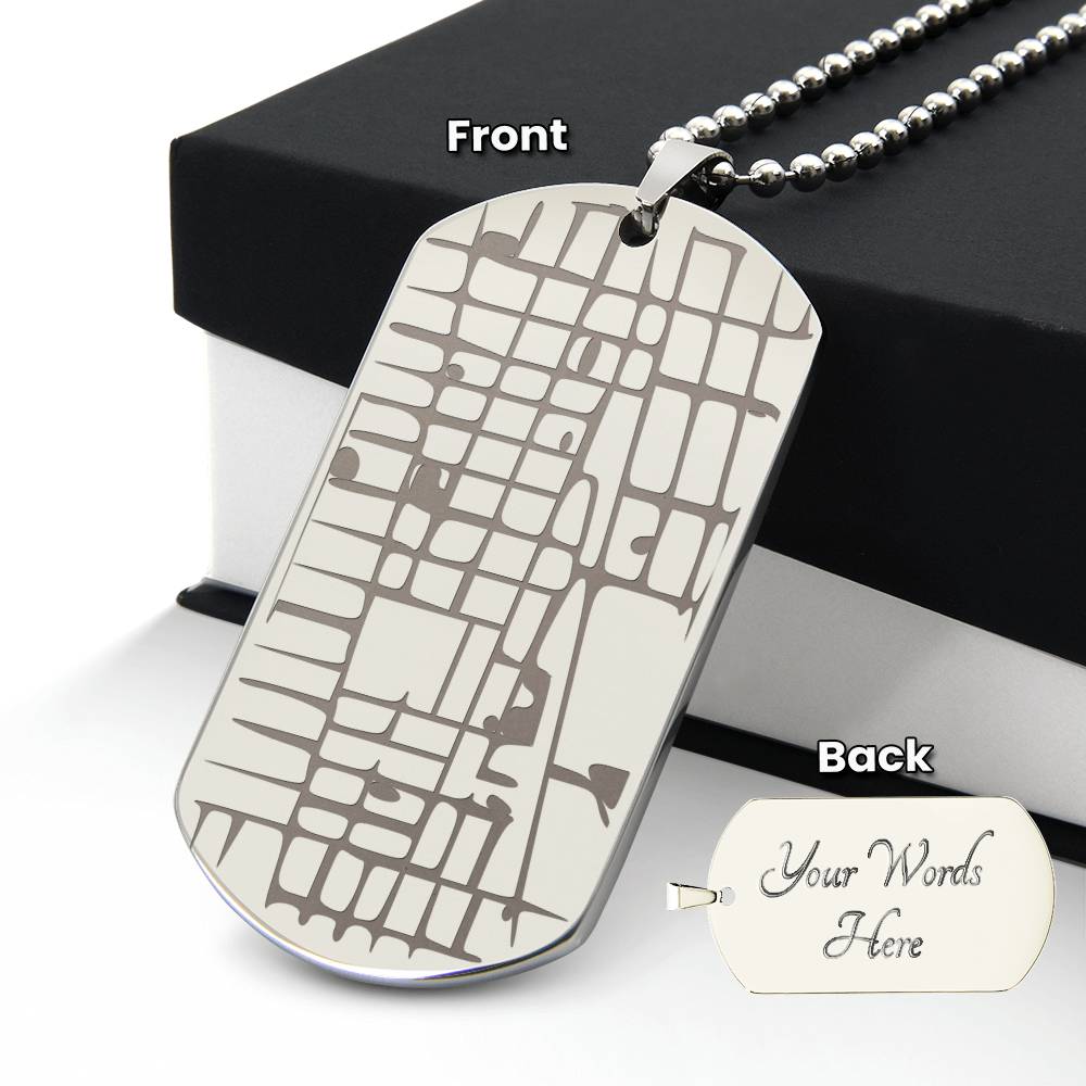 Custom Engraved Map Dog Tag – Meaningful Gift for Him