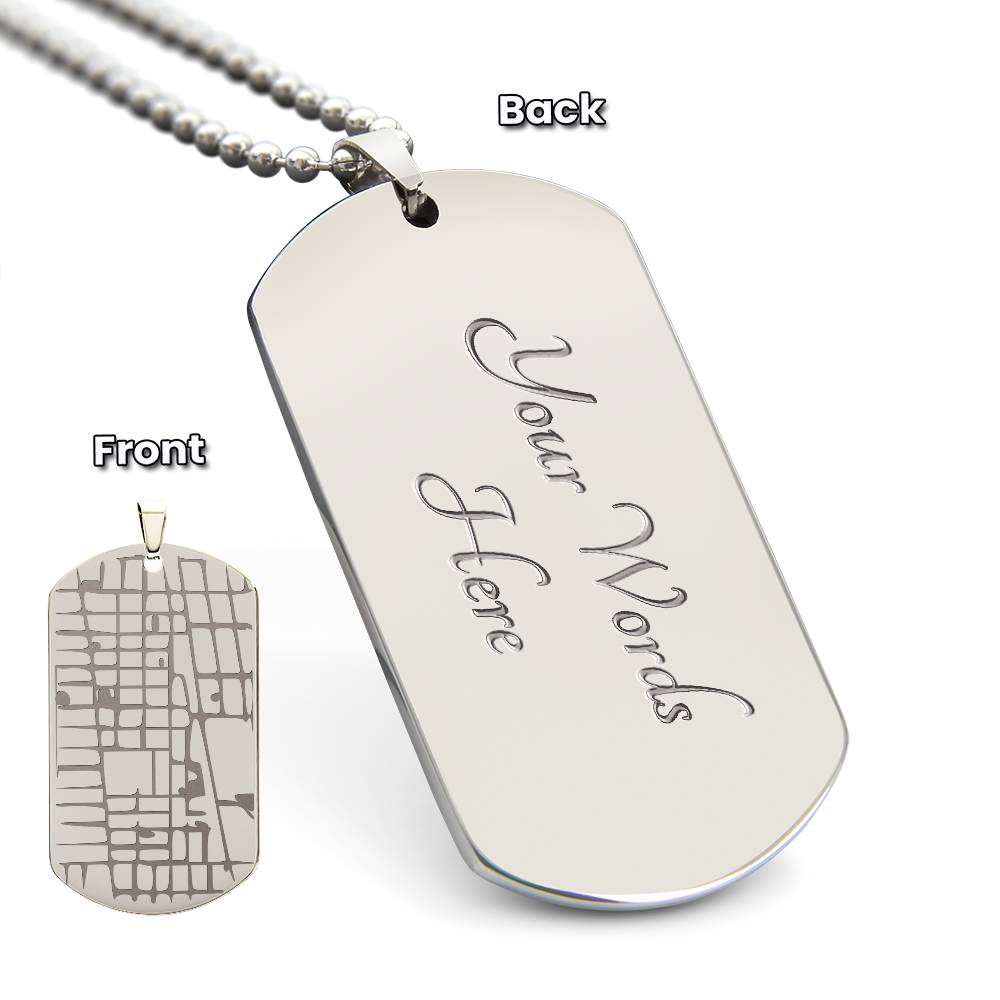 Custom Engraved Map Dog Tag – Meaningful Gift for Him