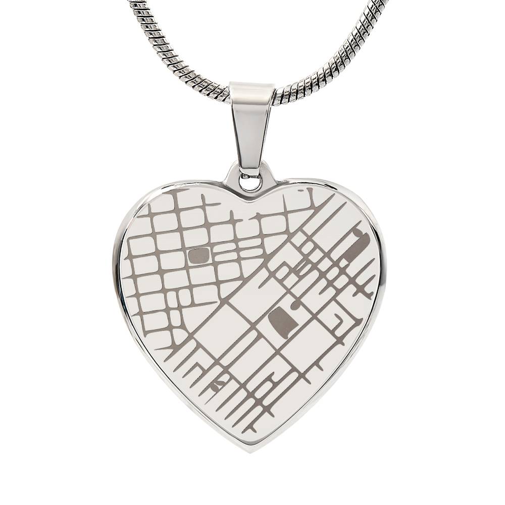 Custom Engraved Map Heart – Meaningful Gift for Her