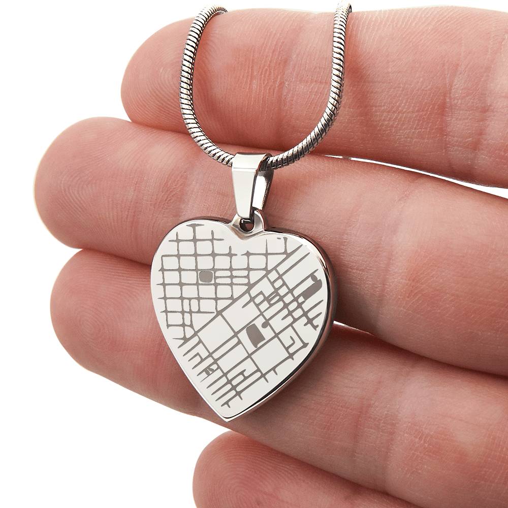 Custom Engraved Map Heart – Meaningful Gift for Her