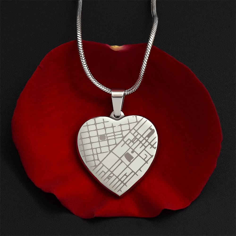 Custom Engraved Map Heart – Meaningful Gift for Her