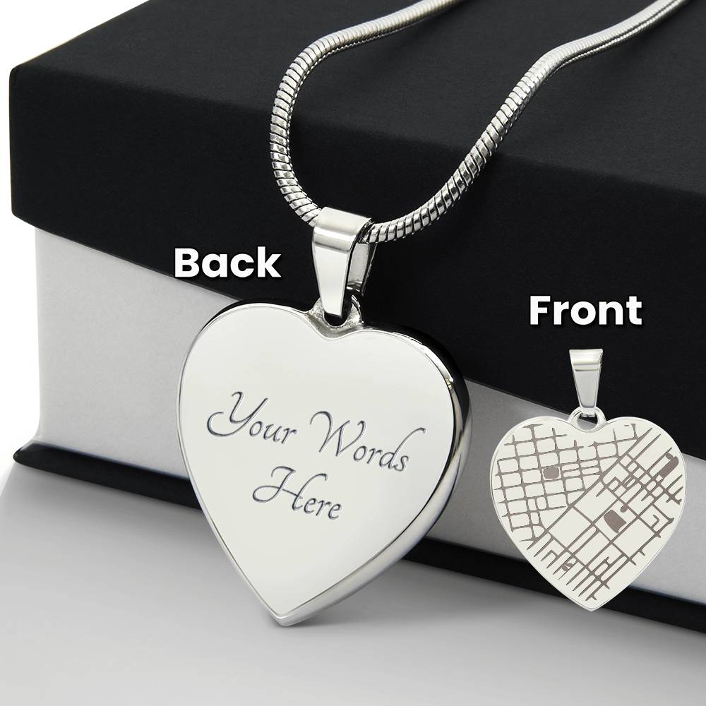 Custom Engraved Map Heart – Meaningful Gift for Her