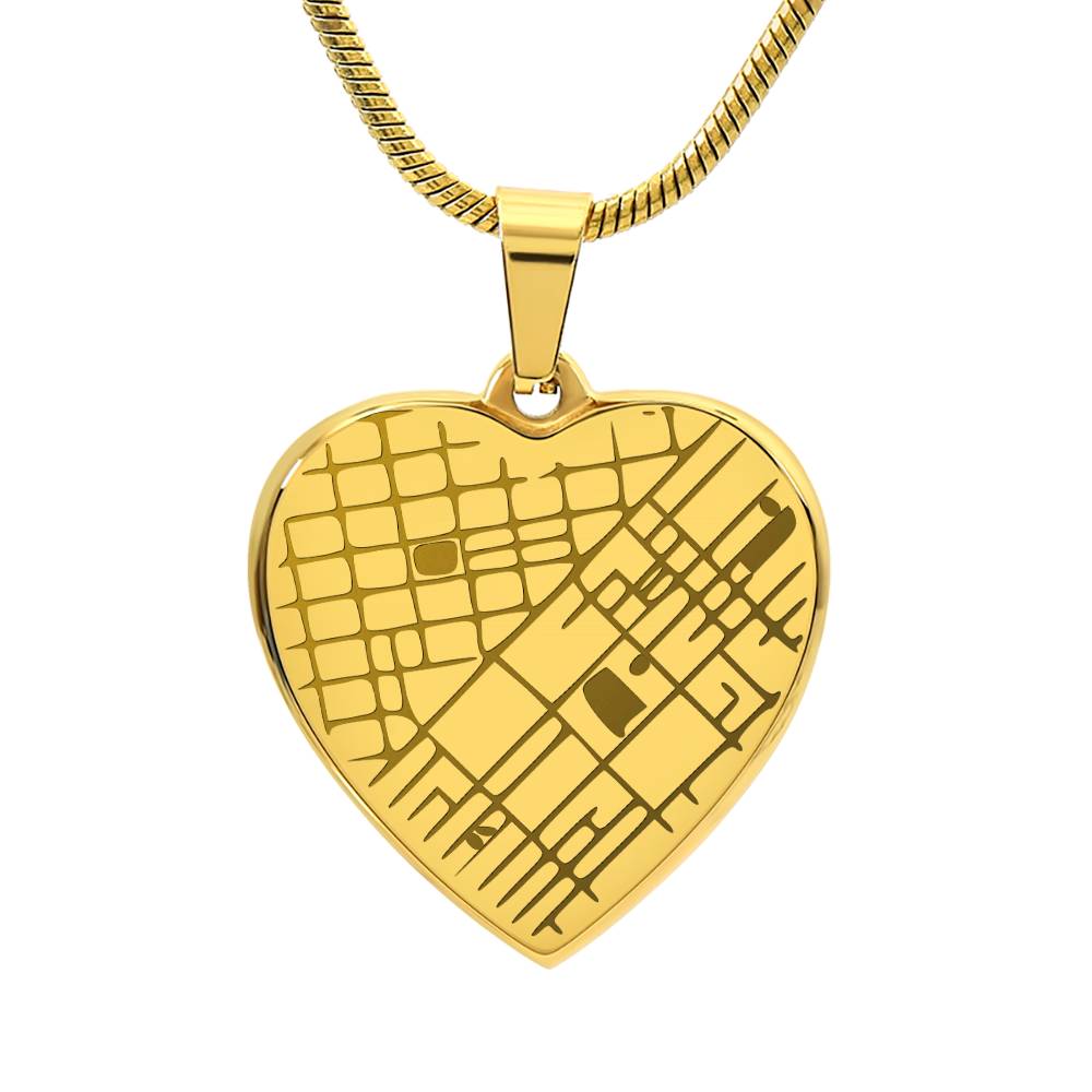 Custom Engraved Map Heart – Meaningful Gift for Her