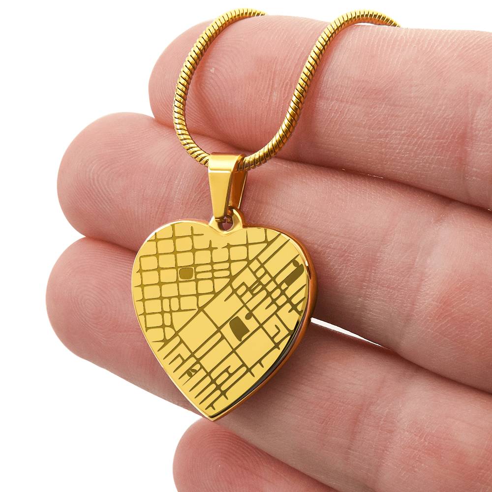 Custom Engraved Map Heart – Meaningful Gift for Her