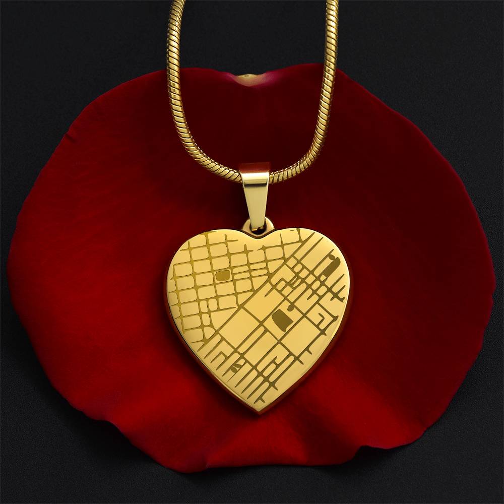 Custom Engraved Map Heart – Meaningful Gift for Her