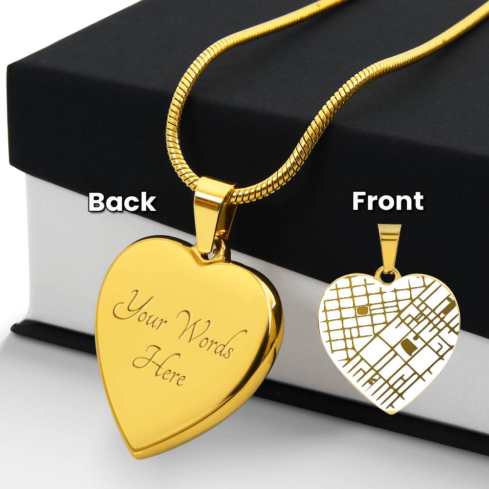 Custom Engraved Map Heart – Meaningful Gift for Her