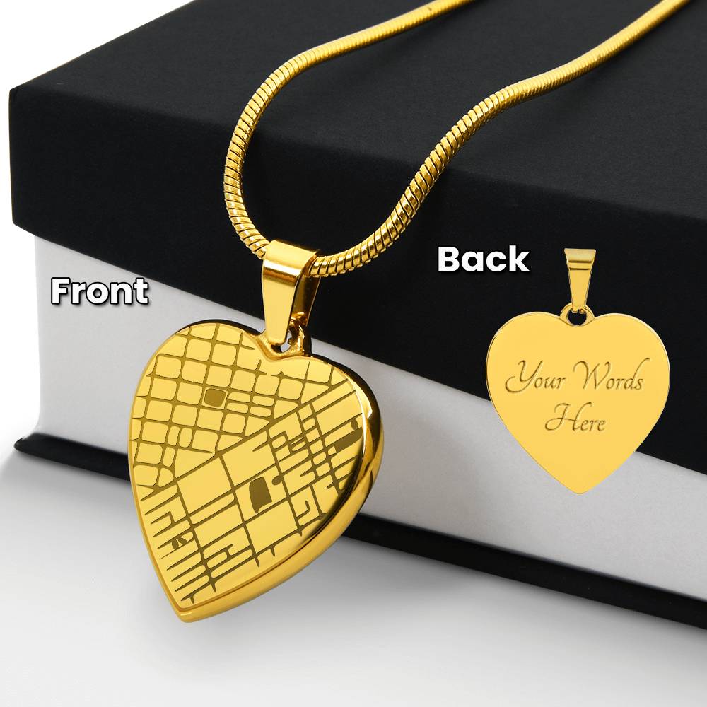 Custom Engraved Map Heart – Meaningful Gift for Her