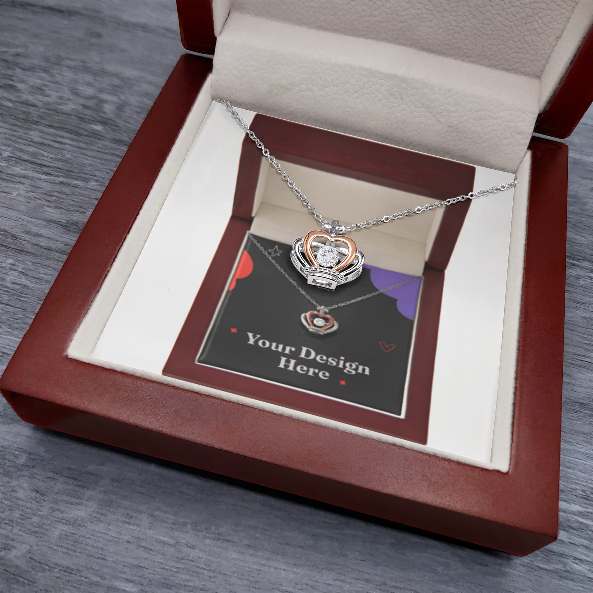 Luxury Crown Pendant Necklace – Elegant Gift for Someone Special