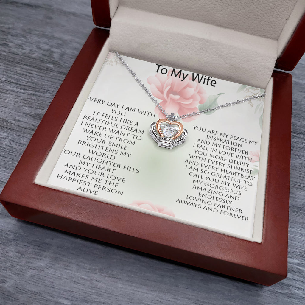 Elegant Crown Necklace Gift for Wife – Show Her She's Your Queen
