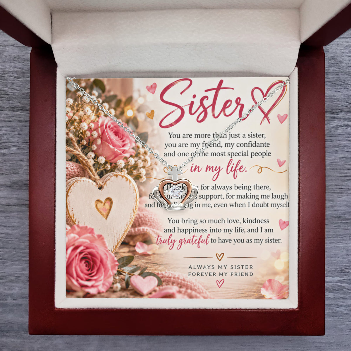 Crown Pendant Necklace for Sister – A Beautiful Birthday or Christmas Gift