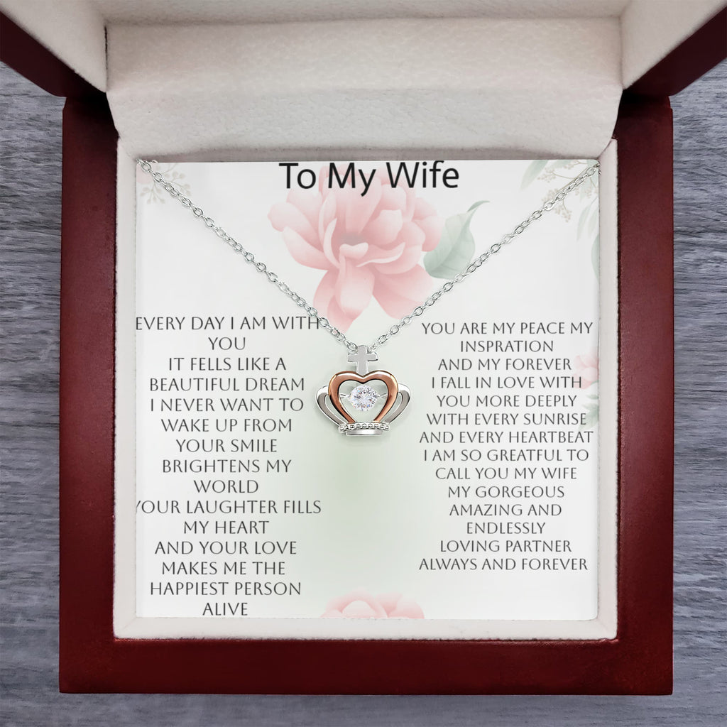 Elegant Crown Necklace Gift for Wife – Show Her She's Your Queen