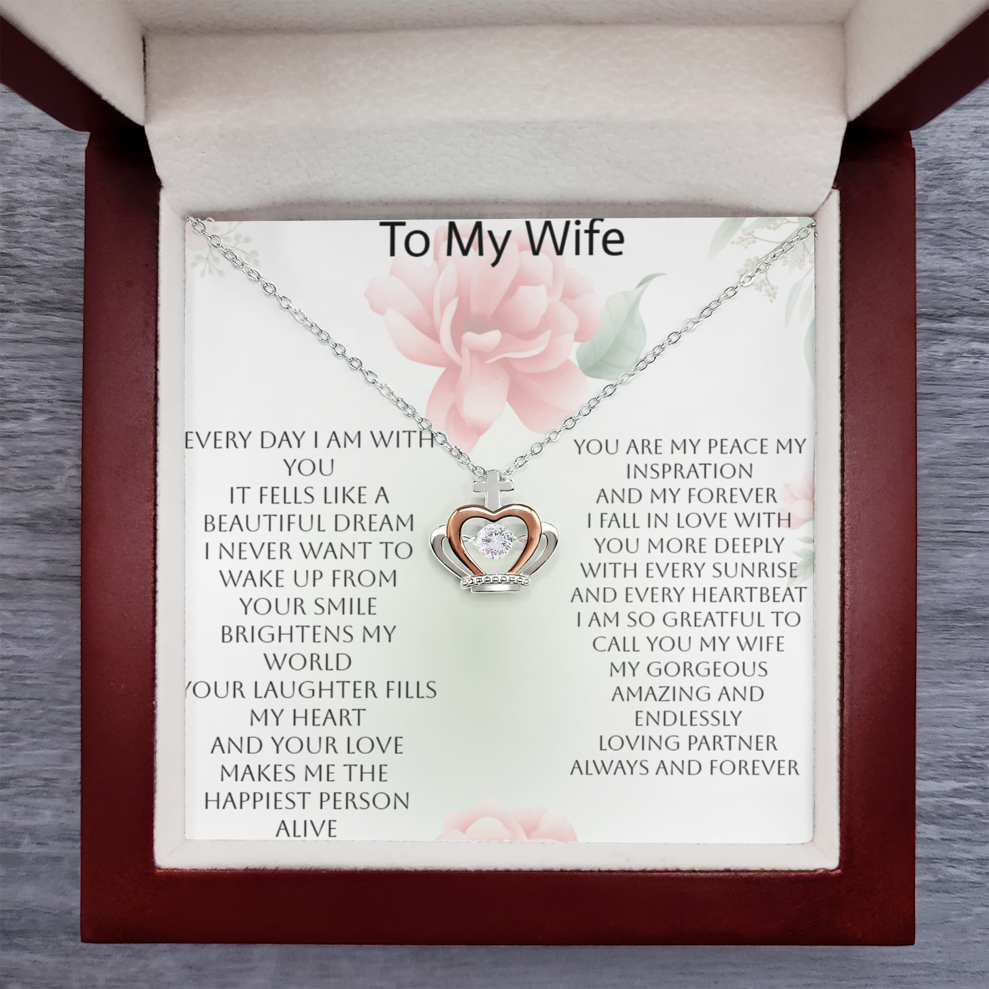 Elegant Crown Necklace Gift for Wife – Show Her She's Your Queen