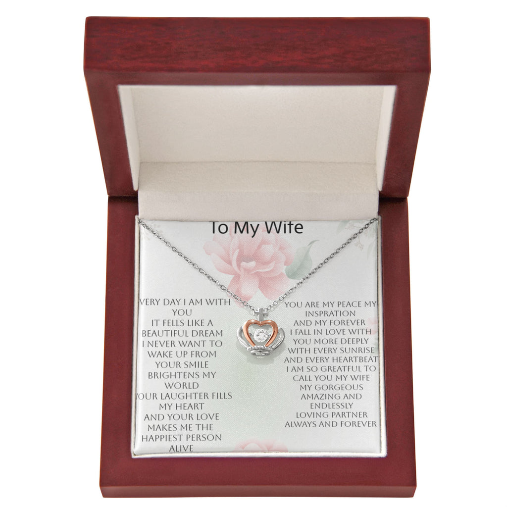 Elegant Crown Necklace Gift for Wife – Show Her She's Your Queen