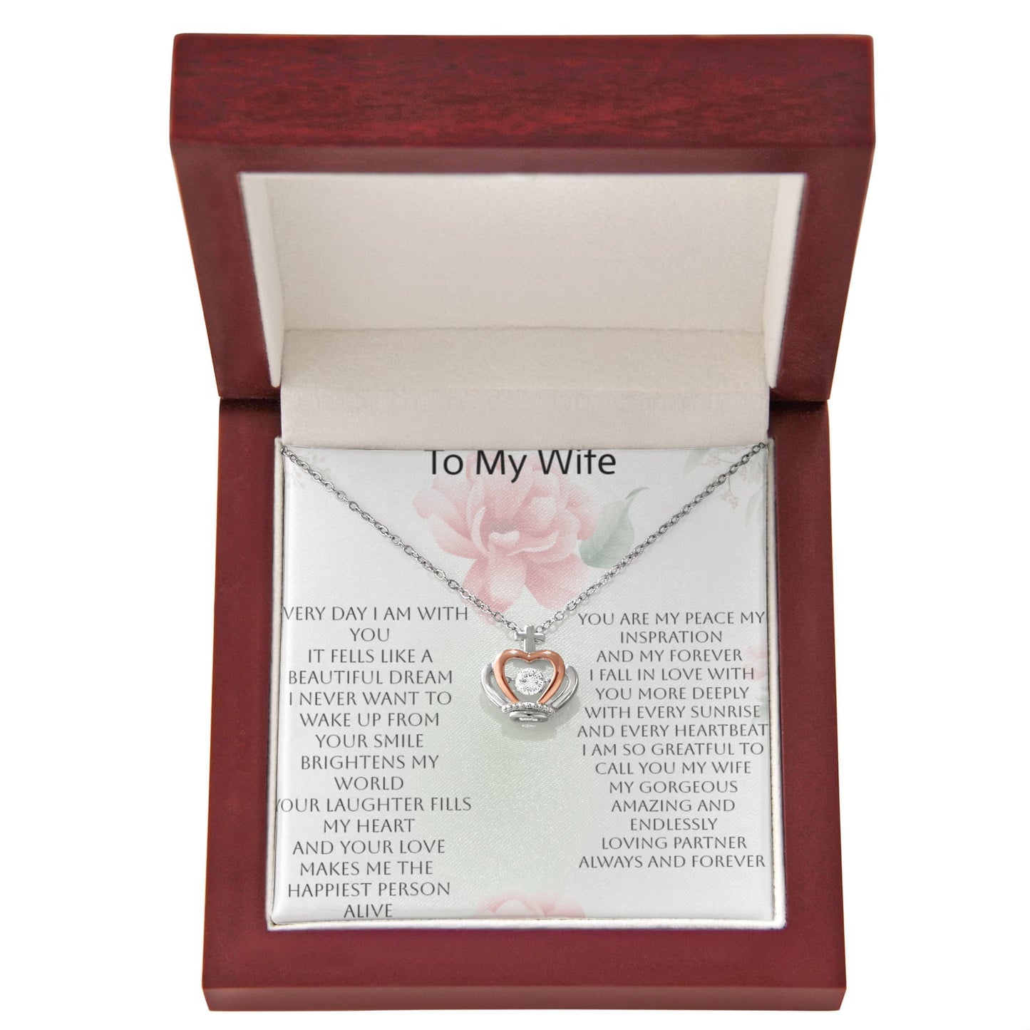 Elegant Crown Necklace Gift for Wife – Show Her She's Your Queen