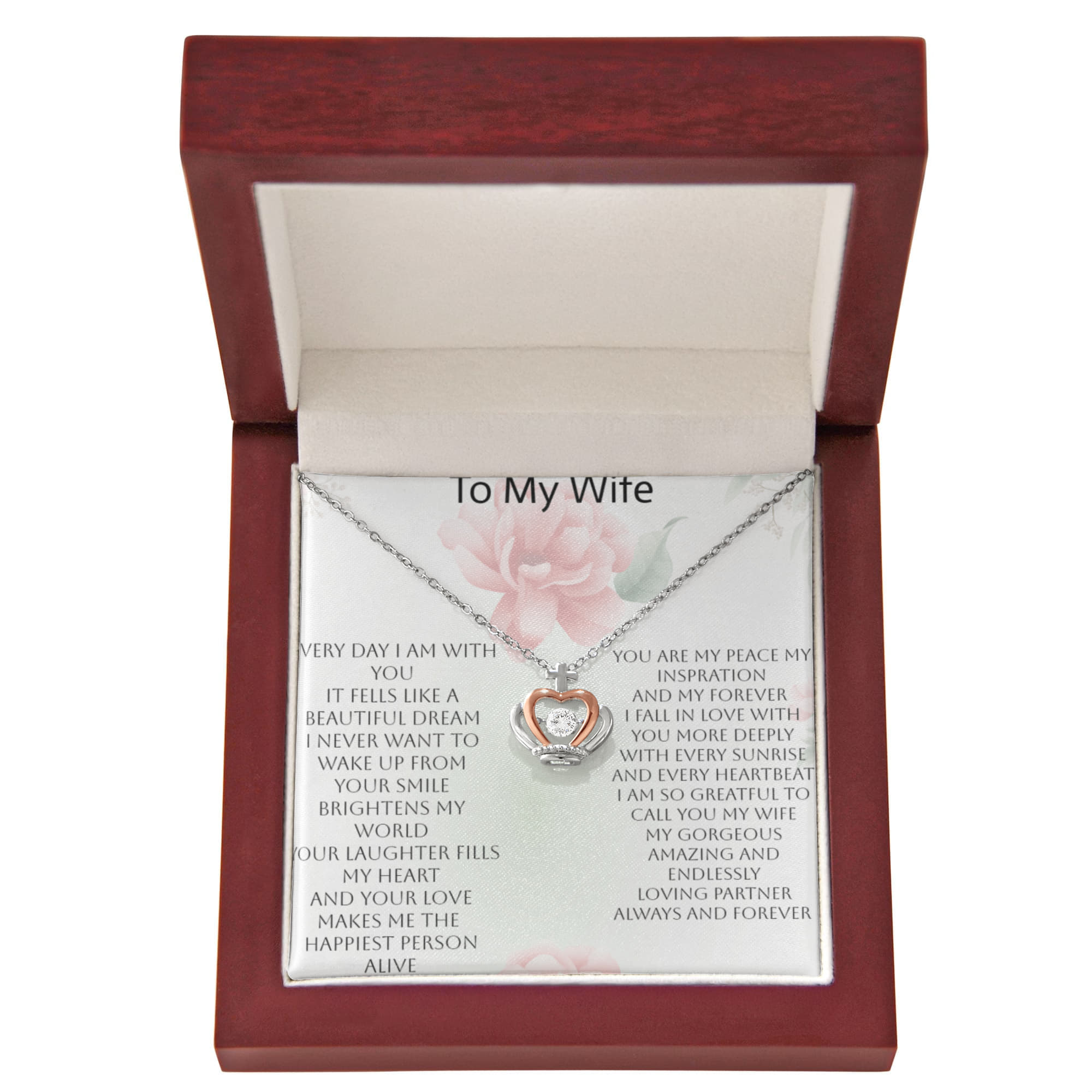 Elegant Crown Necklace Gift for Wife – Show Her She's Your Queen