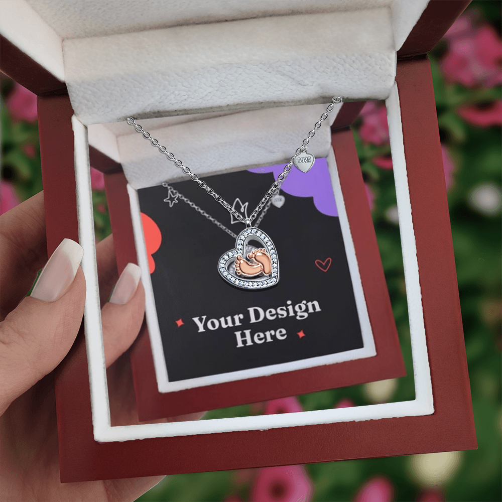 Baby Feet Heart Necklace for Mom – Symbol of Love & Motherhood