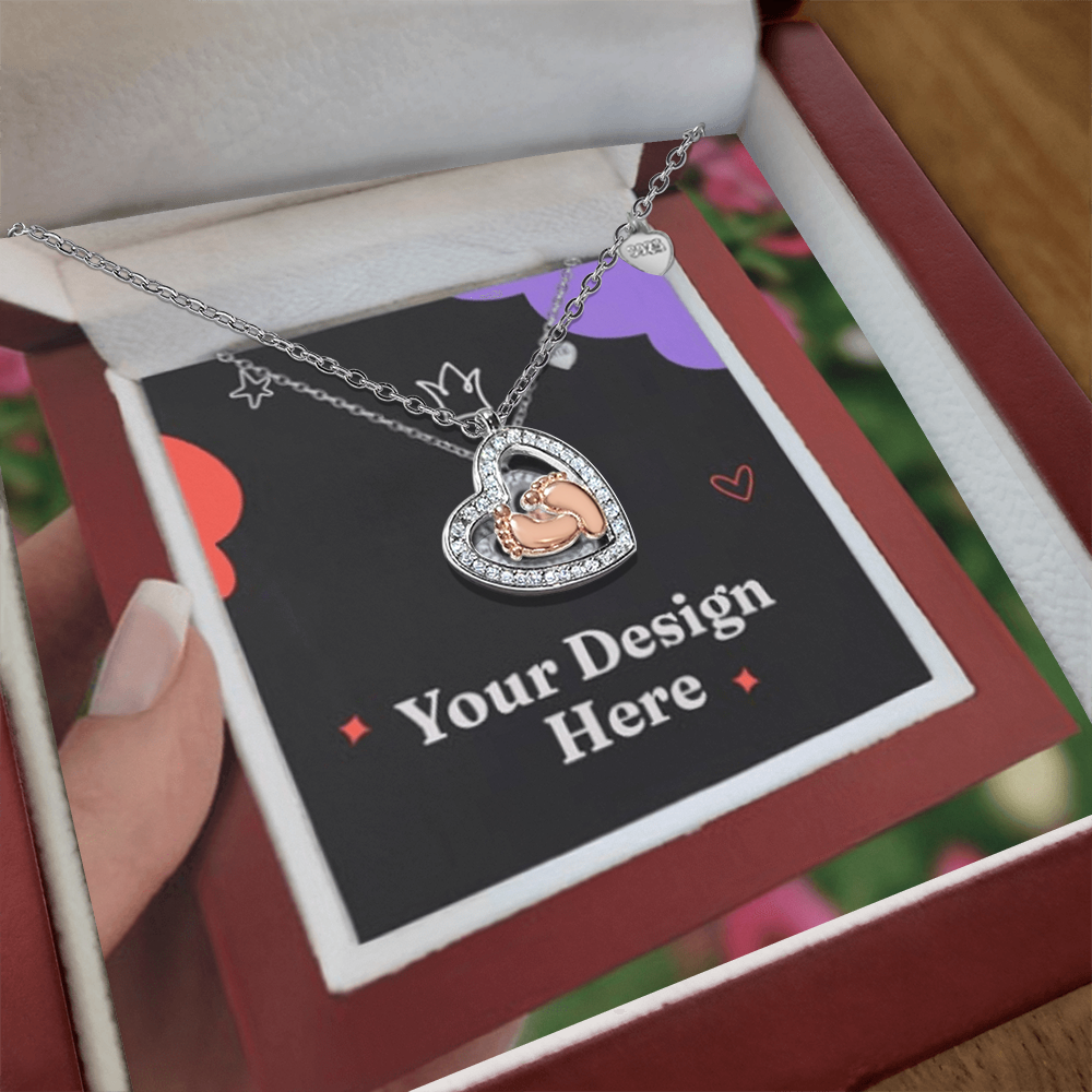 Baby Feet Heart Necklace for Mom – Symbol of Love & Motherhood