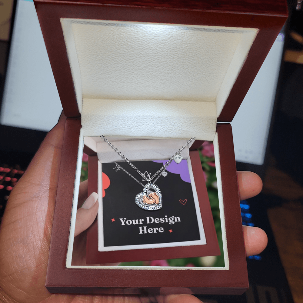 Baby Feet Heart Necklace for Mom – Symbol of Love & Motherhood