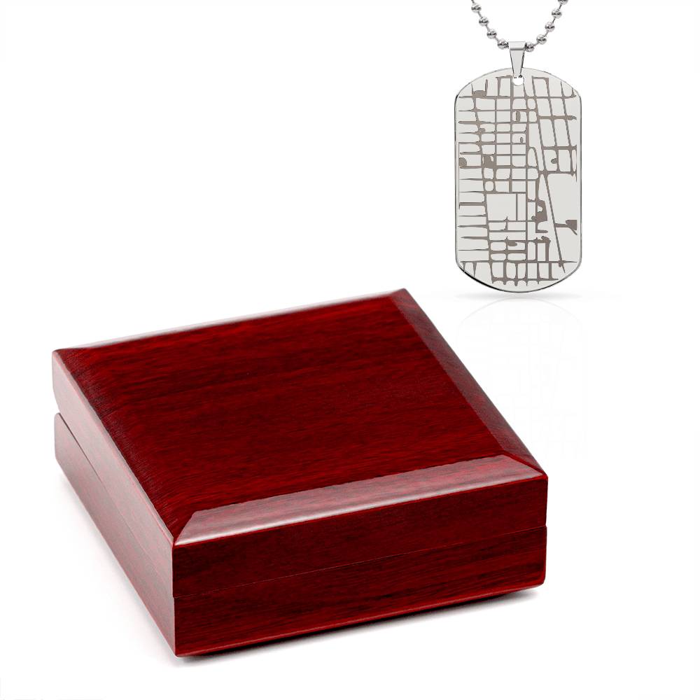 Custom Engraved Map Dog Tag – Meaningful Gift for Him