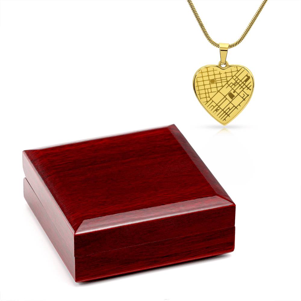 Custom Engraved Map Heart – Meaningful Gift for Her
