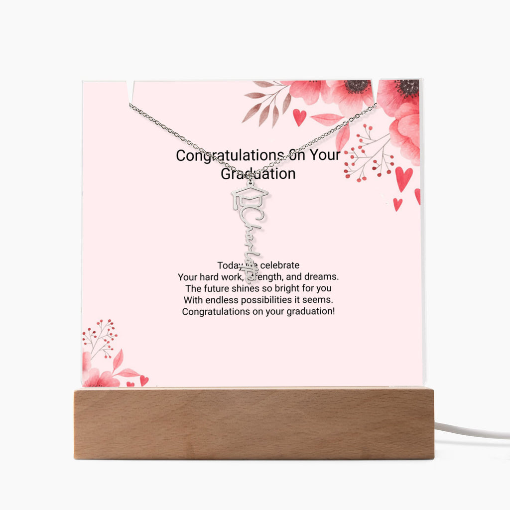 Keepsake Acrylic & Graduation Cap Name Necklace Bundle