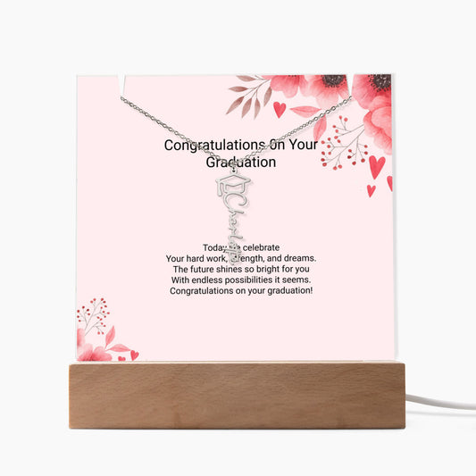 Keepsake Acrylic & Graduation Cap Name Necklace Bundle