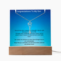 Graduation Gift for Son – Personalized Acrylic Keepsake with Name Necklace