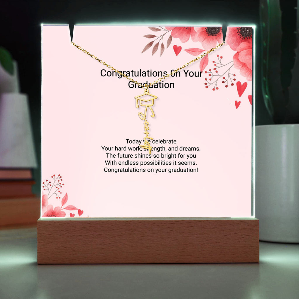 Keepsake Acrylic & Graduation Cap Name Necklace Bundle