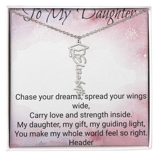 Daughter Graduation Name Necklace – Personalized Gift for Her Special Day