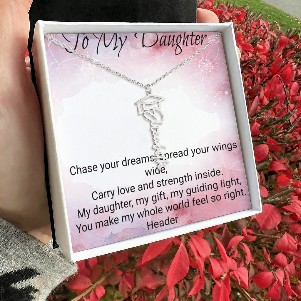 Daughter Graduation Name Necklace – Personalized Gift for Her Special Day