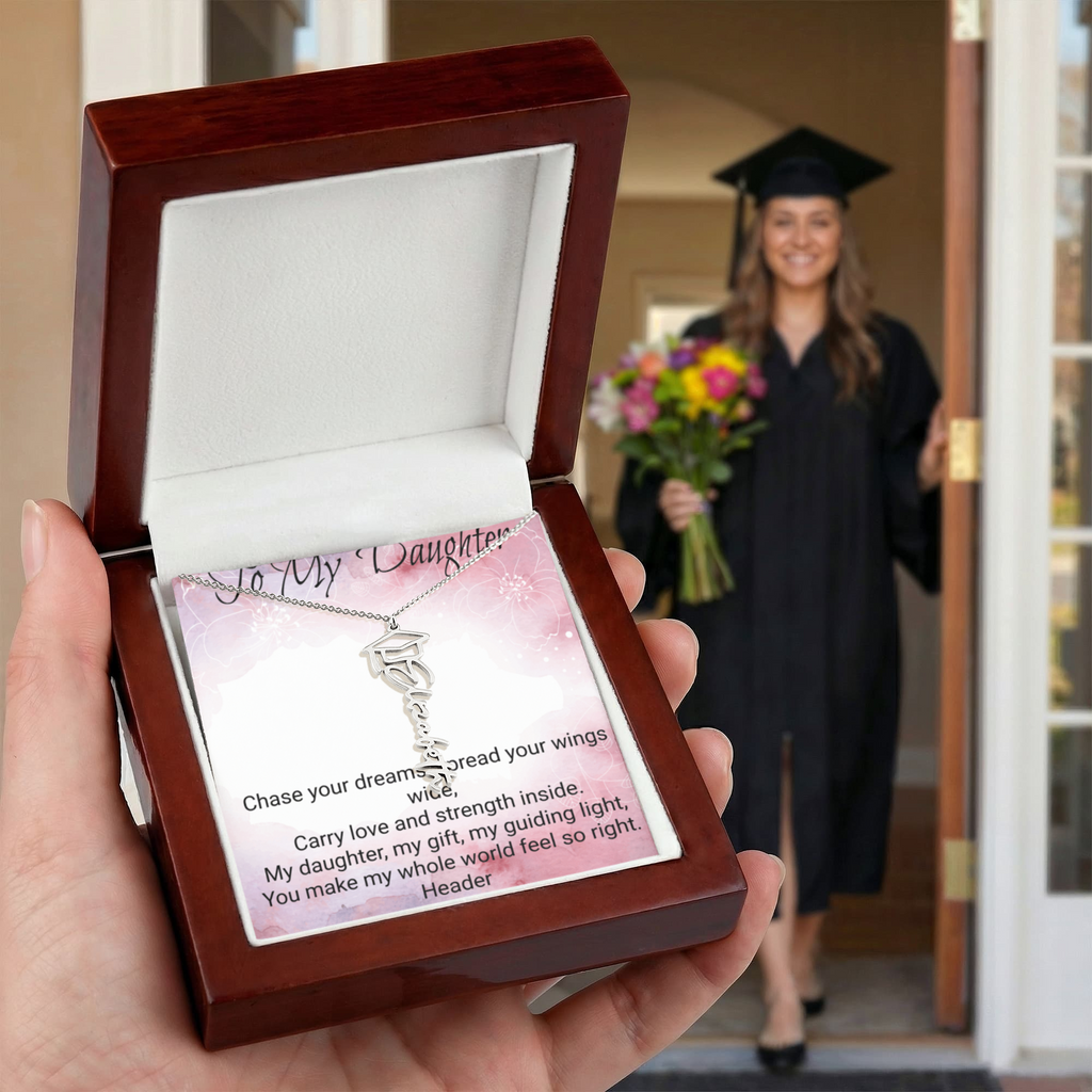 Daughter Graduation Name Necklace – Personalized Gift for Her Special Day