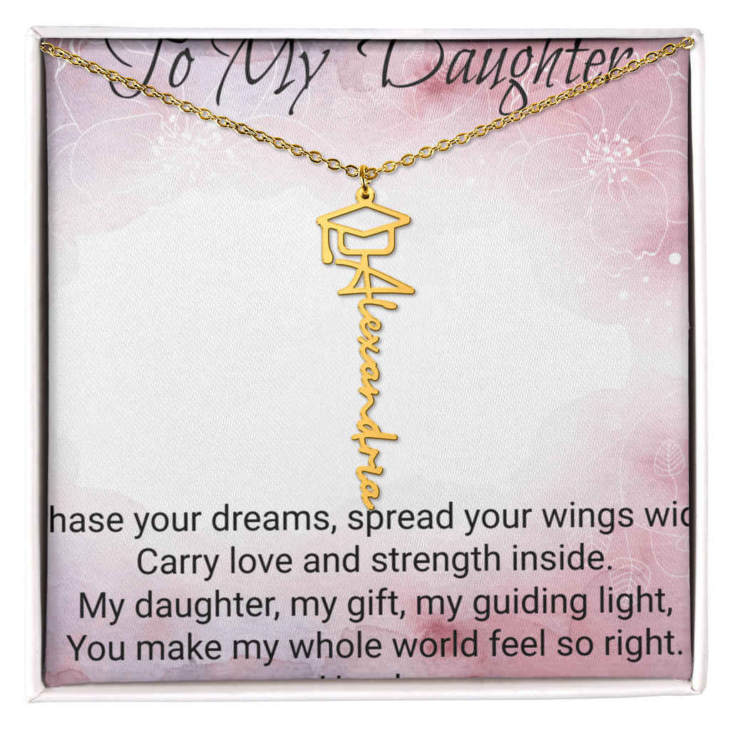 Daughter Graduation Name Necklace – Personalized Gift for Her Special Day