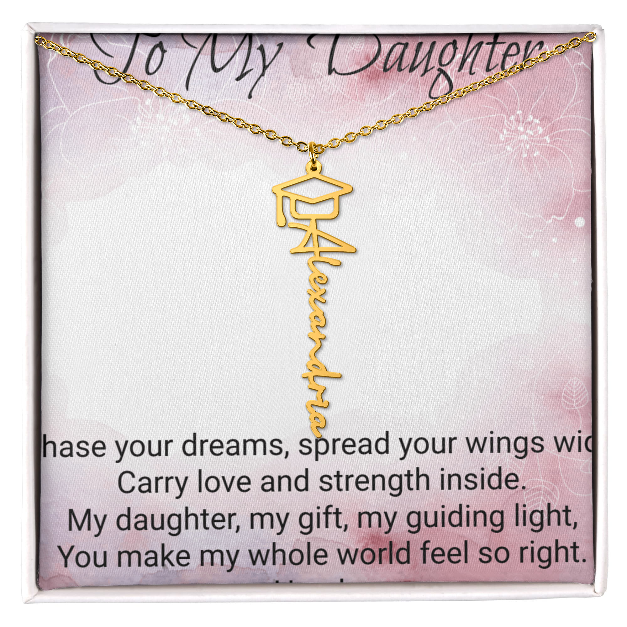 Daughter Graduation Name Necklace – Personalized Gift for Her Special Day