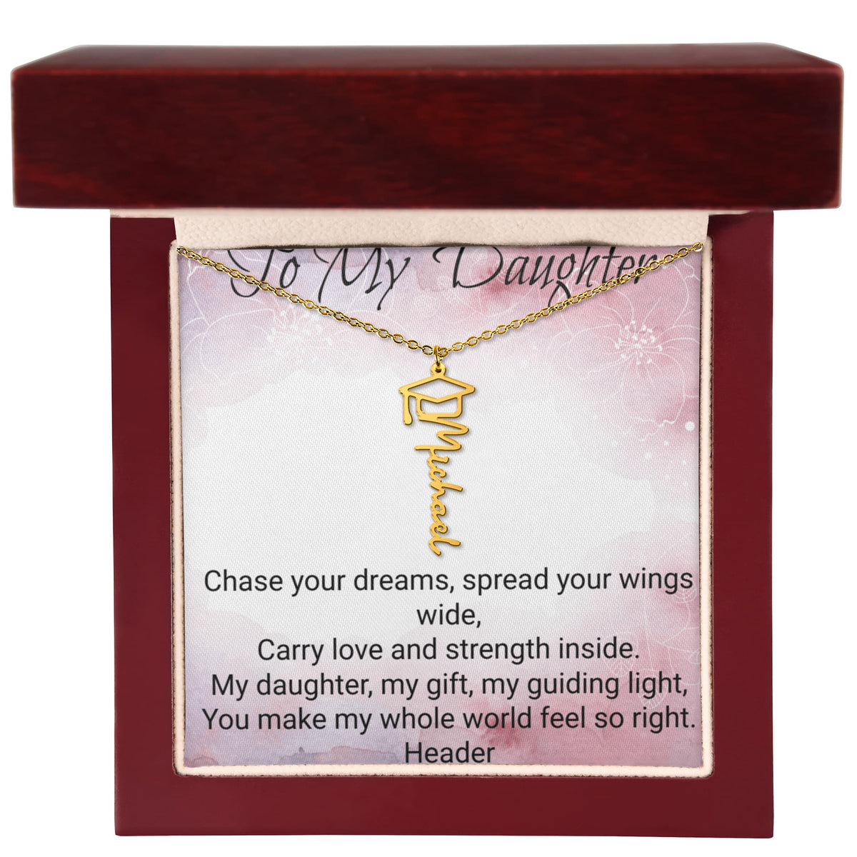 Daughter Graduation Name Necklace – Personalized Gift for Her Special Day